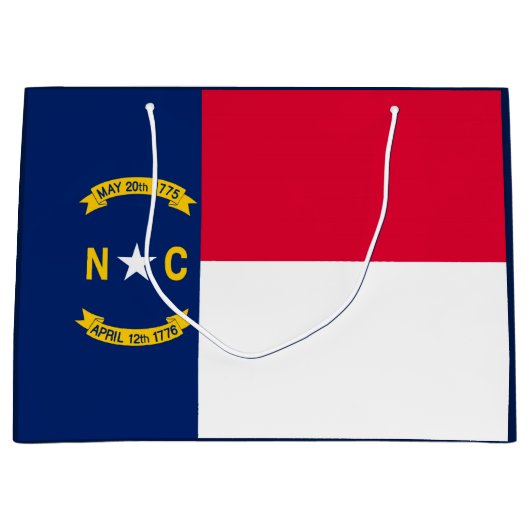 ノースカロライナの州の旗のデザイン ラージペーパーバッグ (正面)