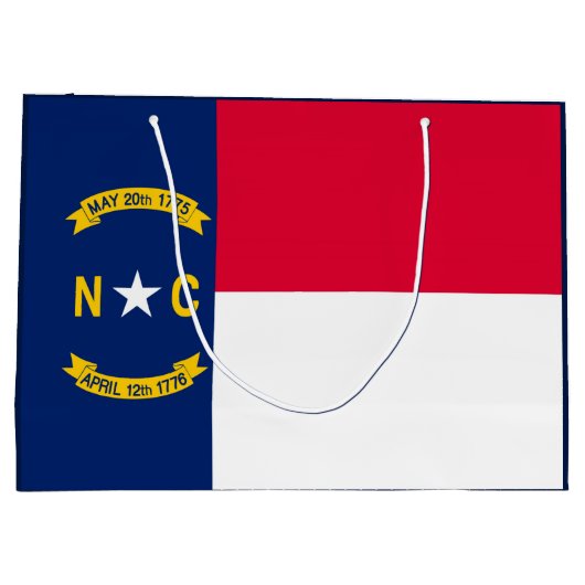 ノースカロライナの州の旗のデザイン ラージペーパーバッグ (裏面)