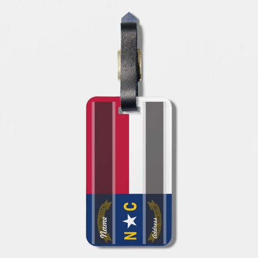 ノースカロライナの州の旗 ラゲッジタグ (裏面縦)