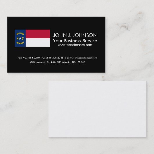 ノースカロライナの州の旗 名刺 (正面/裏面)