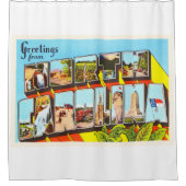 ノースカロライナの州NCのヴィンテージ旅行郵便はがき シャワーカーテン (正面)