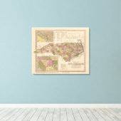 ノースカロライナの新しい地図 キャンバスプリント (インサイチュ (ウッドフロア))