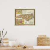 ノースカロライナの新しい地図 ポスター (キッチン)