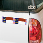 ノースカロライナの旗 バンパーステッカー (トラック上)