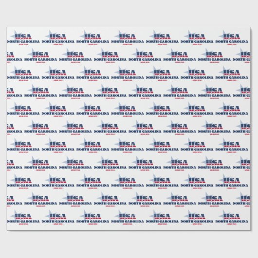 ノースカロライナの星とストライプ州 ラッピングペーパー (フラット)
