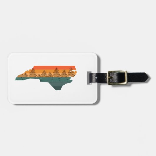 ノースカロライナの木のシルエット ラゲッジタグ (正面横)