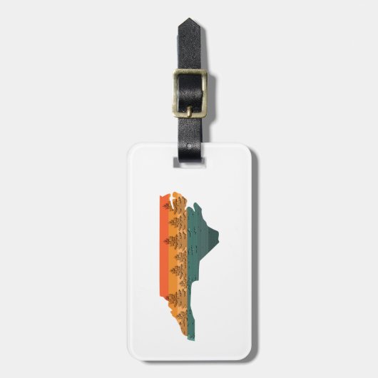 ノースカロライナの木のシルエット ラゲッジタグ (正面縦)