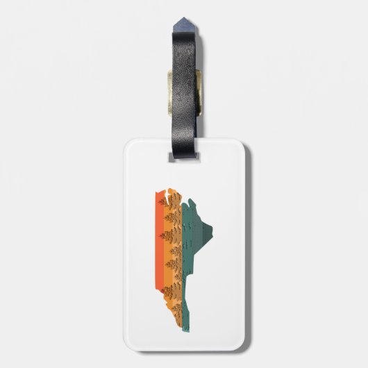 ノースカロライナの木のシルエット ラゲッジタグ (裏面縦)