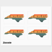 ノースカロライナの木のシルエット 長方形シール (シート)