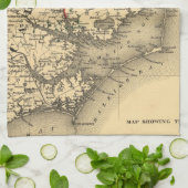 ノースカロライナの海岸(1887年)のヴィンテージの地図 キッチンタオル (折り畳み)