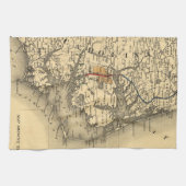 ノースカロライナの海岸(1887年)のヴィンテージの地図 キッチンタオル (横)