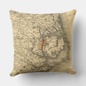 ノースカロライナの海岸(1887年)のヴィンテージの地図 クッション (裏面)