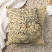 ノースカロライナの海岸(1887年)のヴィンテージの地図 クッション (ブランケット)