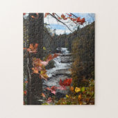 ノースカロライナの滝 秋の写真 ジグソーパズル (縦)