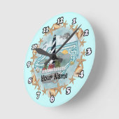 ノースカロライナの灯台の時計 ラウンド壁時計 (傾斜)