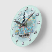 ノースカロライナの灯台の時計 ラウンド壁時計 (傾斜)