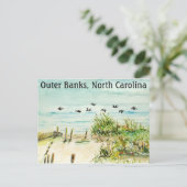 ノースカロライナの砂丘とシーグルアウターバンク ポストカード (スタンド正面)