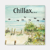 ノースカロライナの砂丘とシーグルアウターバンク マグネット (正面)