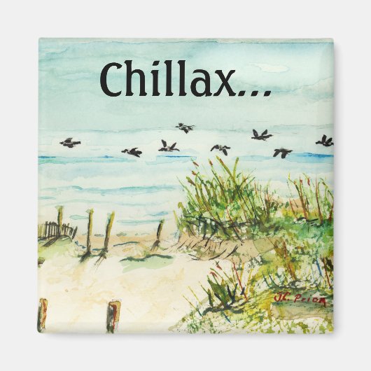 ノースカロライナの砂丘とシーグルアウターバンク マグネット (正面)