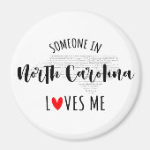 ノースカロライナの誰かが私の磁石を愛している マグネット (正面)