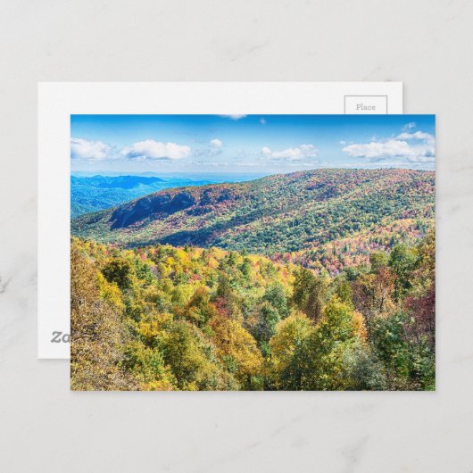ノースカロライナの青い尾根パークウェーススモークマウンテン ポストカード (正面/裏面)