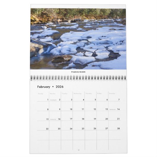 ノースカロライナの風景2024カレンダー カレンダー (2月 2026)