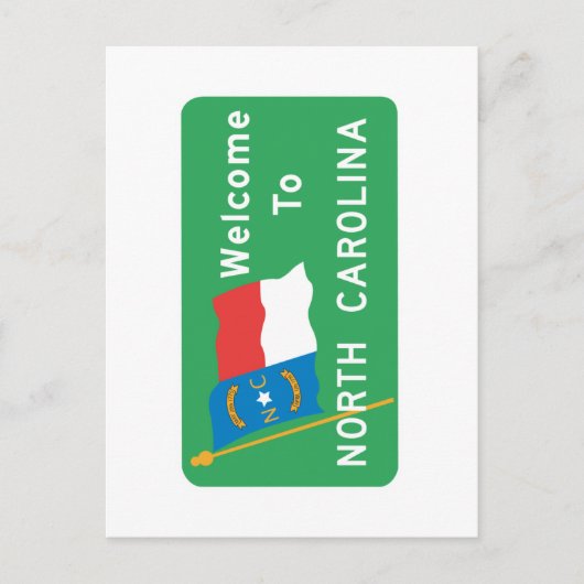 ノースカロライナへようこそ – USA Road Sign ポストカード (正面)