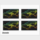 ノースカロライナぼやけーチル 長方形シール (シート)