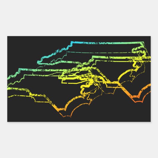 ノースカロライナぼやけーチル 長方形シール (正面)