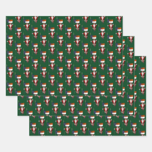 ノースカロライナを訪れるスイートサンタクロース ラッピングペーパーシート (セット)