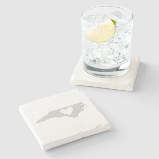 ノースカロライナグレーマップシェイプ(ハート切り出し) ストーンコースター (横)