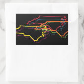 ノースカロライナプライドぼやけ 長方形シール (バッグ)