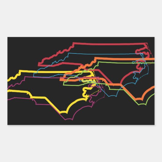 ノースカロライナプライドぼやけ 長方形シール (正面)