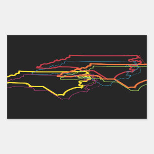 ノースカロライナプライドぼやけ 長方形シール
