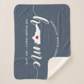 ノースカロライナホーム州 パーソナライズされた シェルパブランケット (正面)