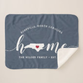 ノースカロライナホーム州 パーソナライズされた シェルパブランケット (正面(横))