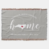 ノースカロライナホーム州 パーソナライズされた スローブランケット (正面)