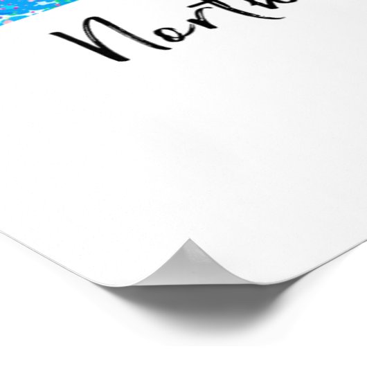 ノースカロライナモダンの地図 ポスター (角)