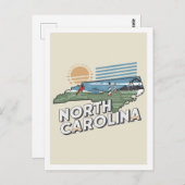 ノースカロライナレトロ旅行デザインアイコニックUS ポストカード (正面/裏面)