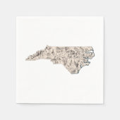 ノースカロライナヴィンテージ写真マップアンティークグラフ スタンダードカクテルナプキン (正面)