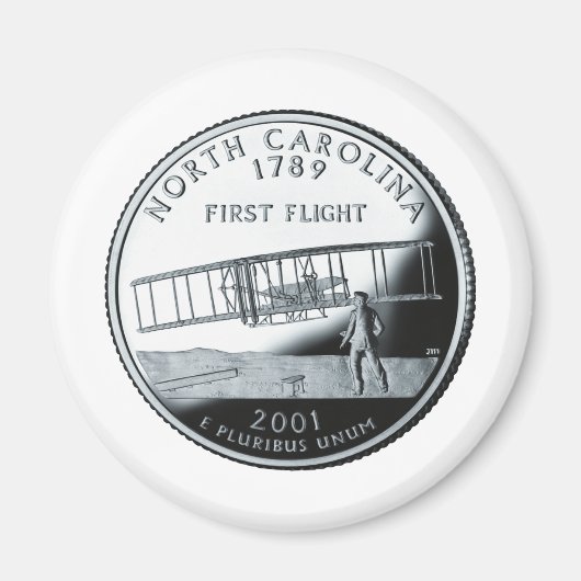 ノースカロライナ四半期 マグネット (正面)