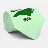 ノースカロライナ地図と文字 ネクタイ (ロール)