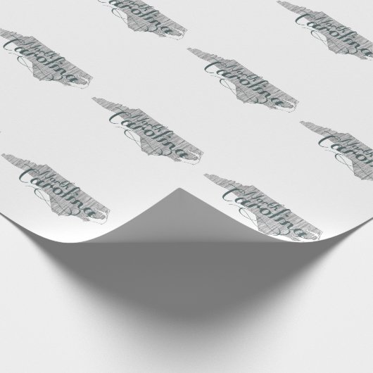 ノースカロライナ型ヴィンテージグレータイポグラフィ文字 ラッピングペーパー (角)