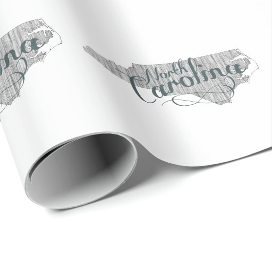 ノースカロライナ型ヴィンテージグレータイポグラフィ文字 ラッピングペーパー (ロールコーナー)