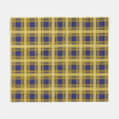 ノースカロライナ大学グリーンスボロタータンチェック フリースブランケット (正面(横))