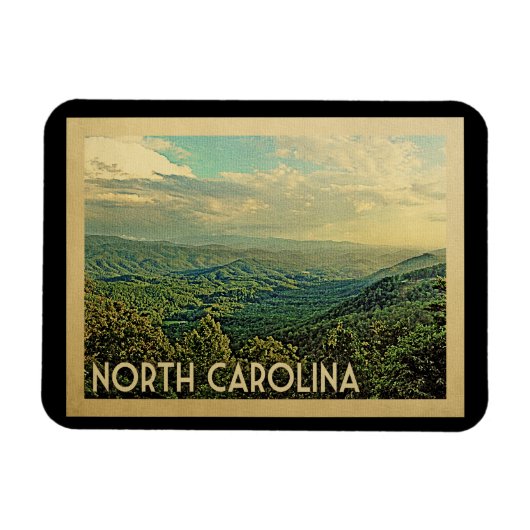 ノースカロライナ山脈ヴィンテージトラベル マグネット (横)