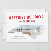 ノースカロライナ州からのハッピーホリデーズツーフォト シーズンカード (正面)