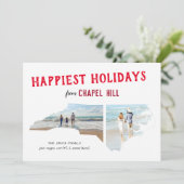 ノースカロライナ州からのハッピーホリデーズツーフォト シーズンカード (スタンド正面)