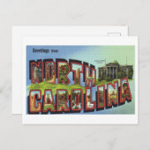 ノースカロライナ州からのヴィンテージ挨拶 ポストカード (正面/裏面)