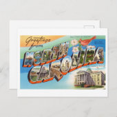 ノースカロライナ州からのヴィンテージ挨拶 ポストカード (正面/裏面)